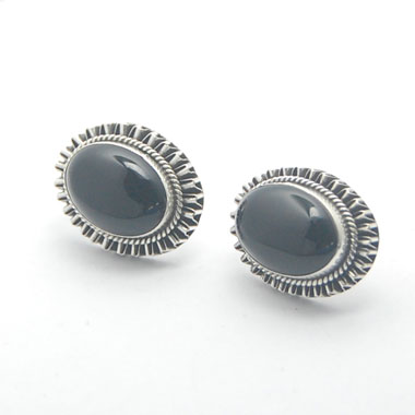 Bali Silver Moon stone earring